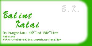 balint kalai business card